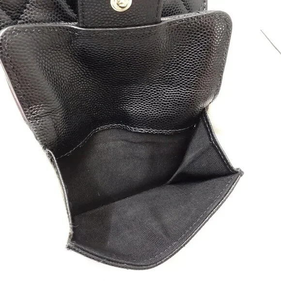 CHANEL Black Caviar Leather Logo Wallet - Picture 7 of 10
